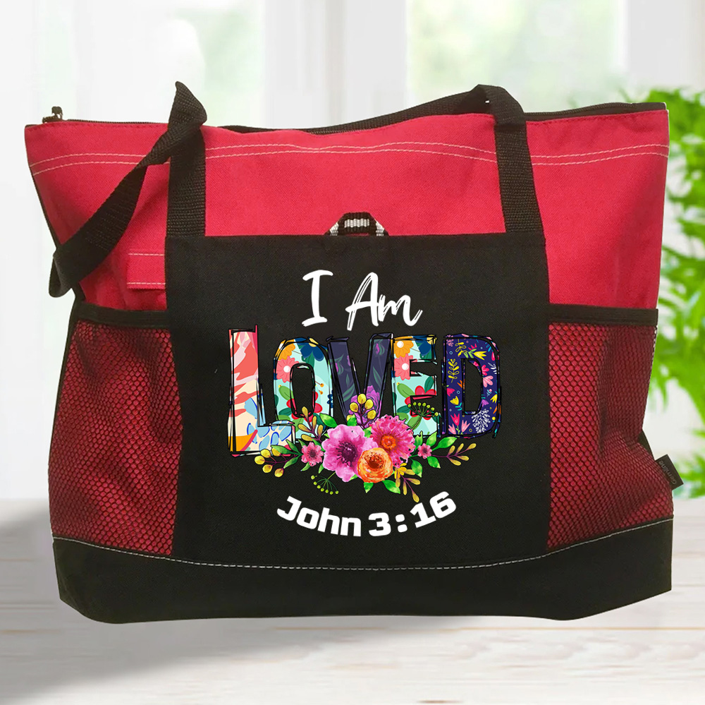 I Am Loved John 3 16 Christian Tote Bag