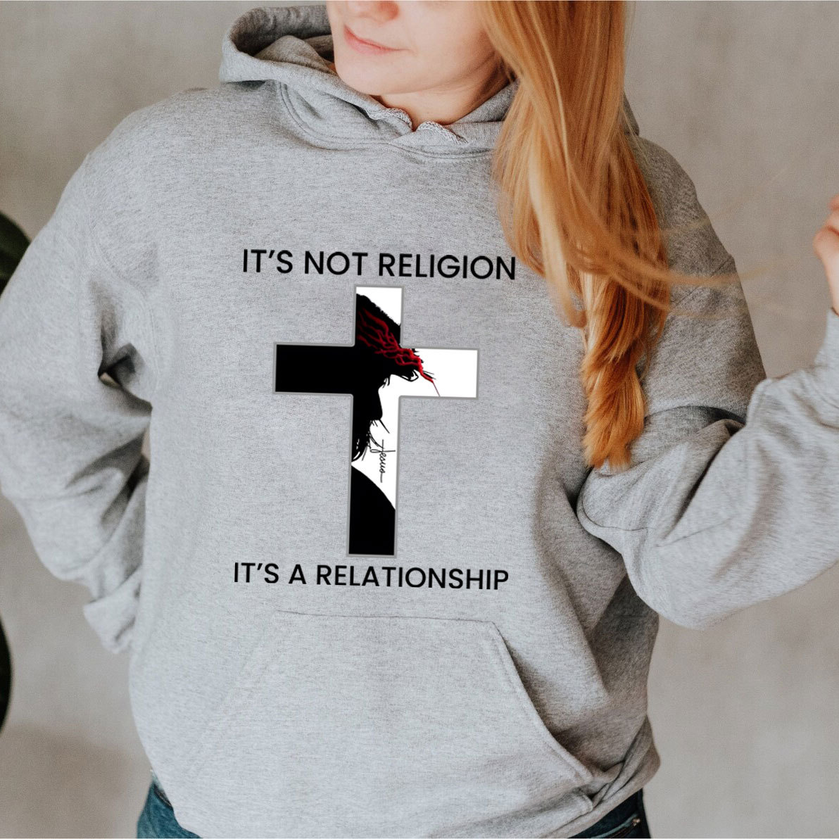 It's Not Religion It's A Relationship Jesus Cross Hoodie