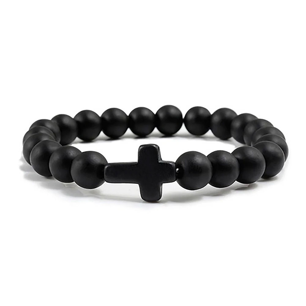 Jesus Cross Bracelet Handmade Beaded Stretch