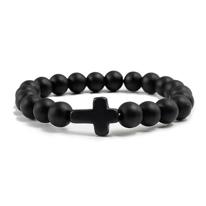 Jesus Cross Bracelet Handmade Beaded Stretch