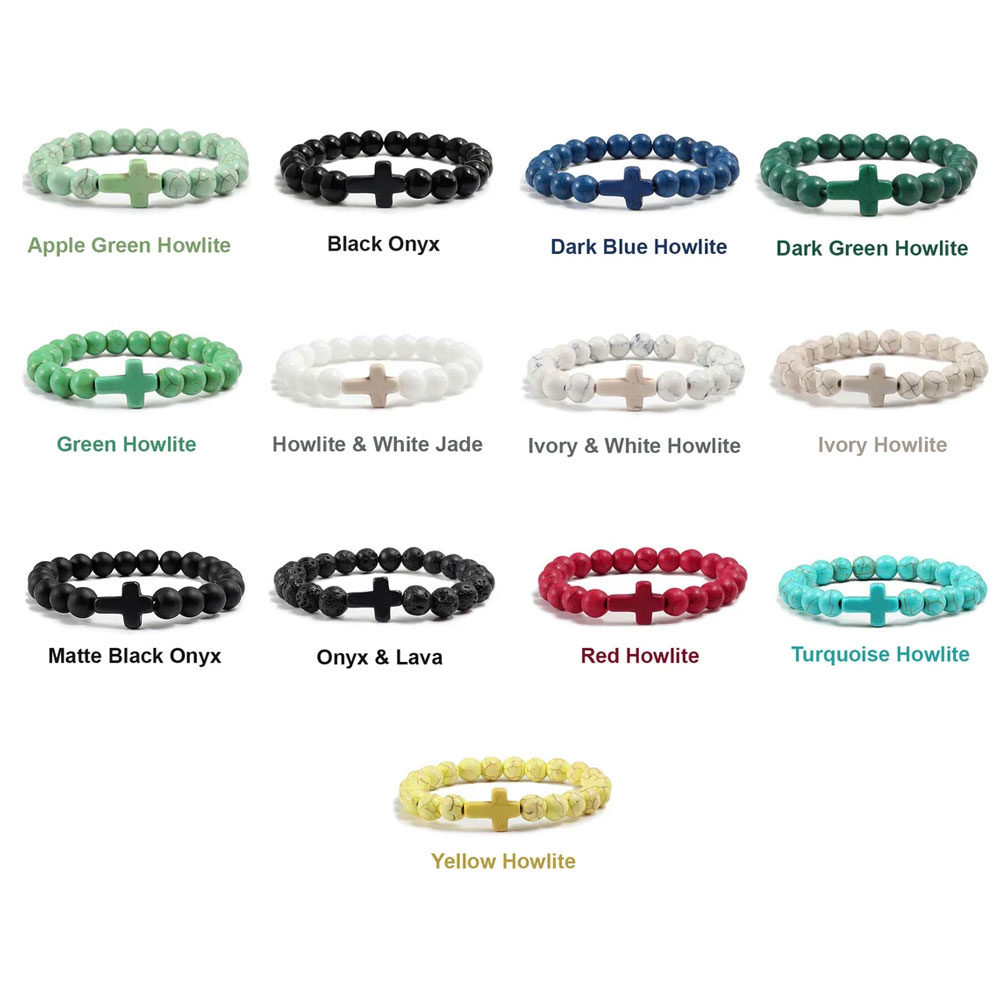 Jesus Cross Bracelet Handmade Beaded Stretch