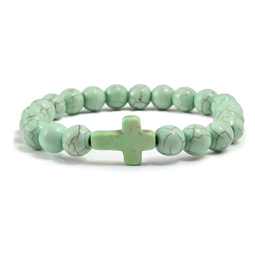 Jesus Cross Bracelet Handmade Beaded Stretch