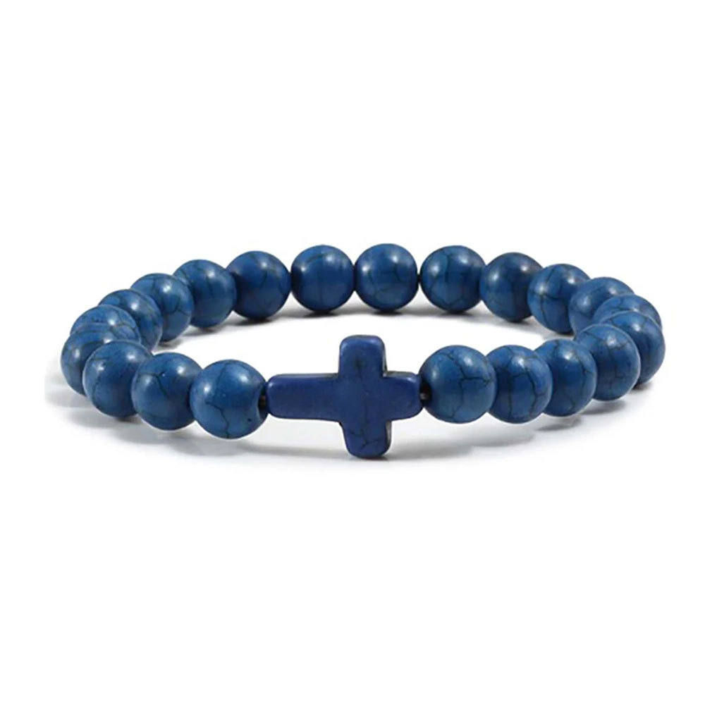 Jesus Cross Bracelet Handmade Beaded Stretch