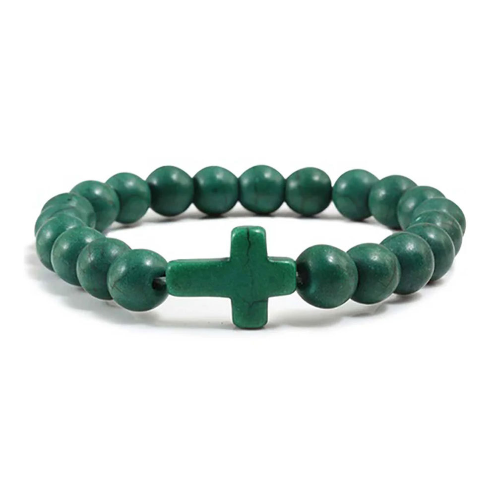 Jesus Cross Bracelet Handmade Beaded Stretch