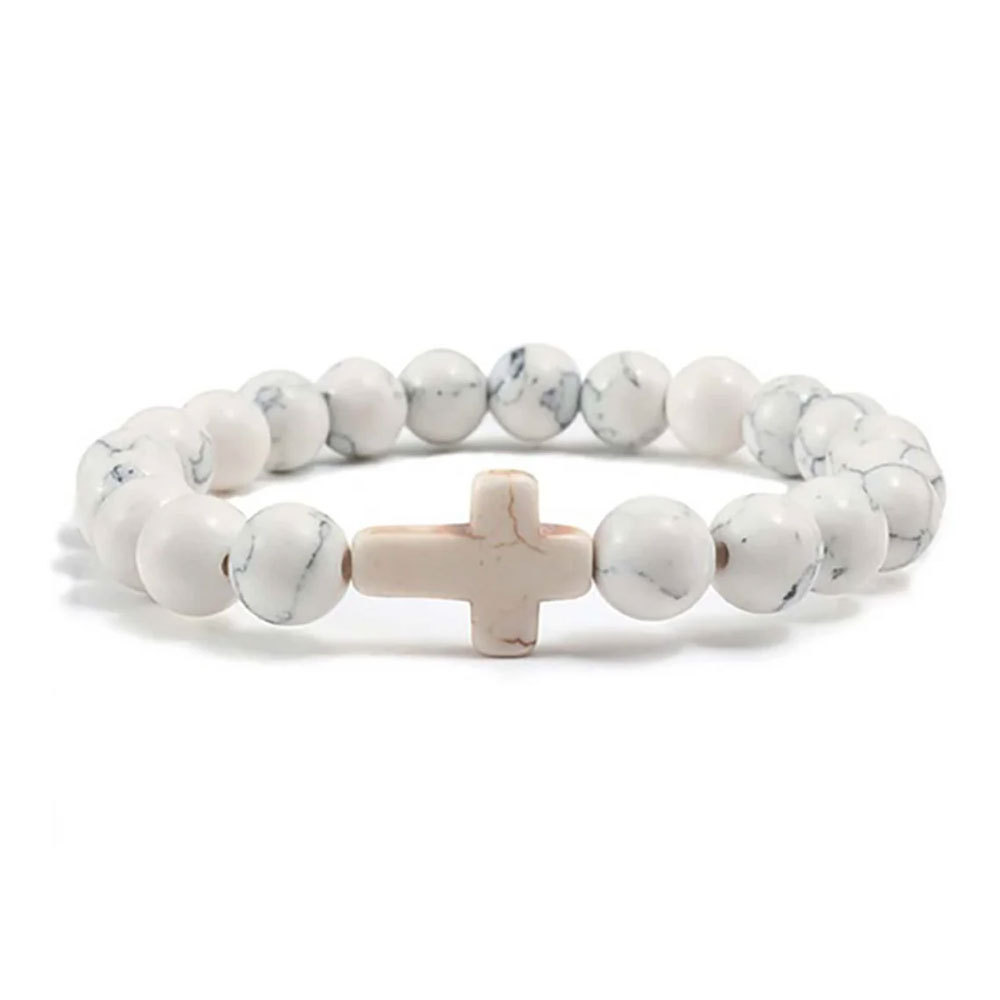 Jesus Cross Bracelet Handmade Beaded Stretch