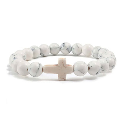 Jesus Cross Bracelet Handmade Beaded Stretch