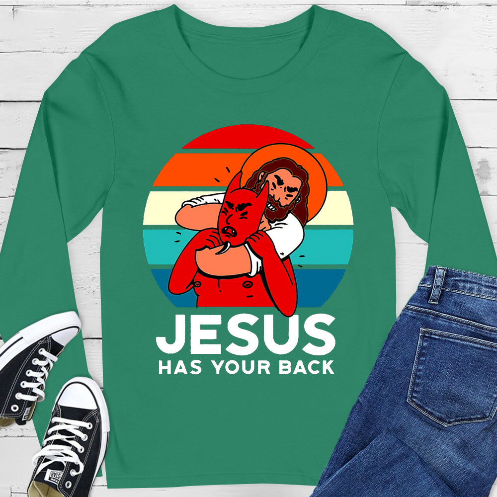 Jesus Has Your Back Long Sleeve Tee
