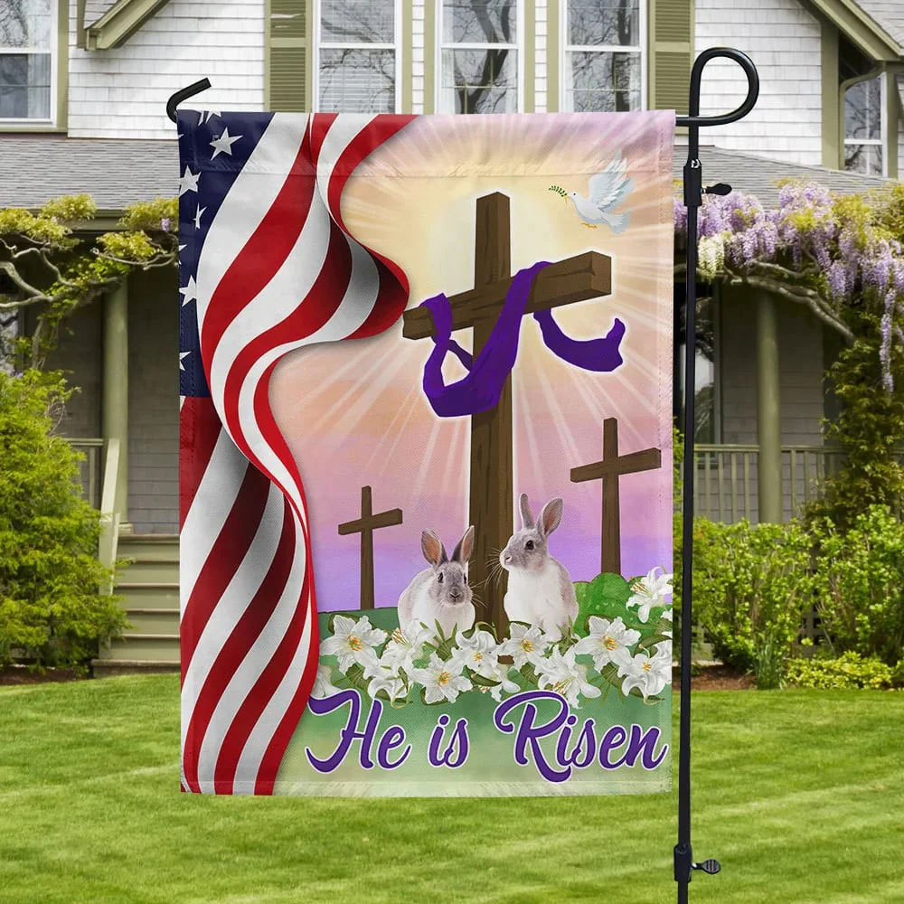 Jesus He Is Risen Easter Flag