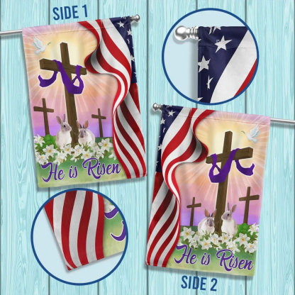 Jesus He Is Risen Easter Flag
