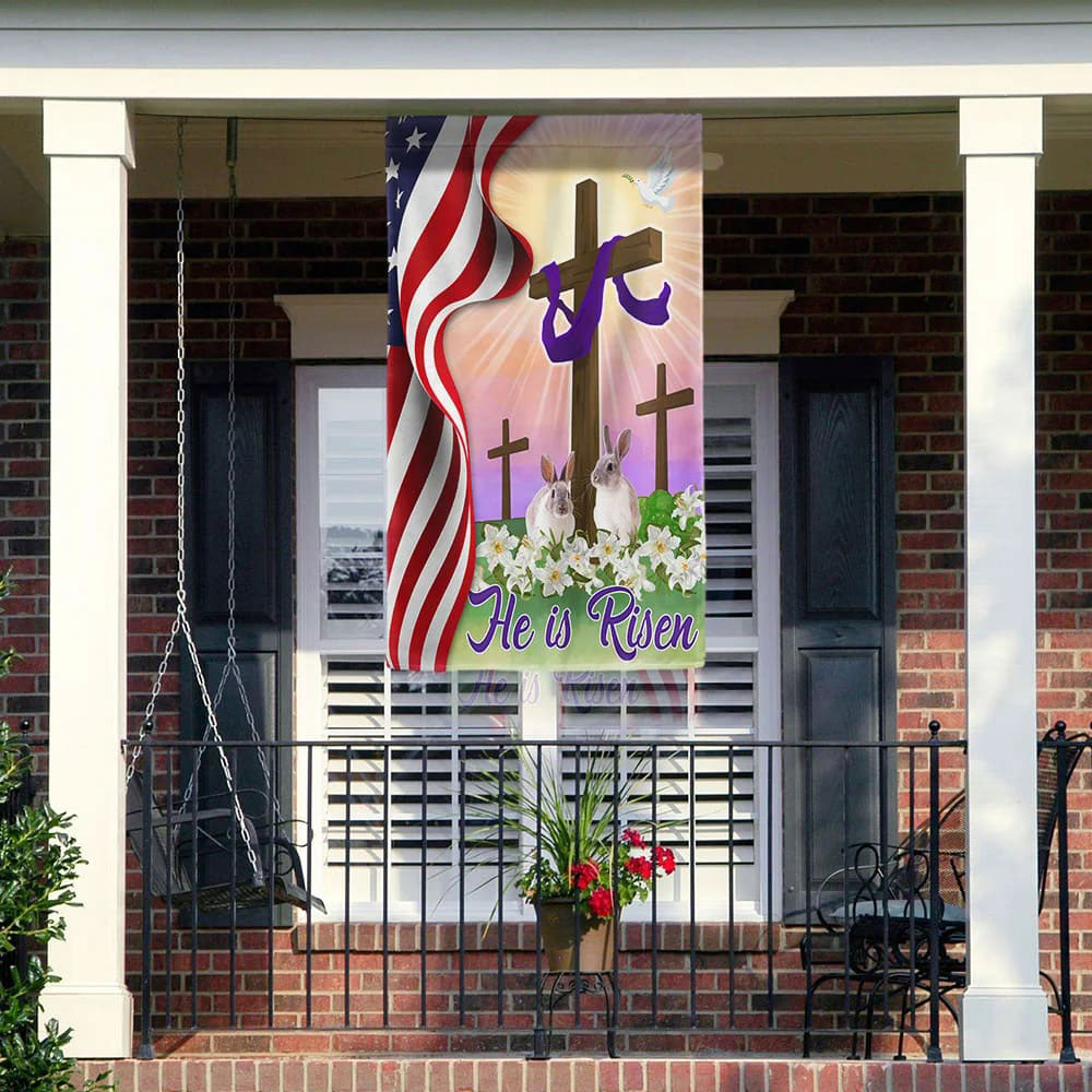 Jesus He Is Risen Easter Flag