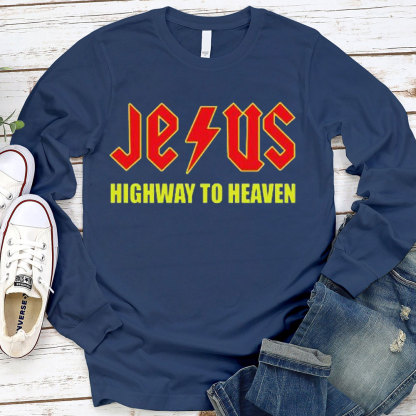 Jesus Highway To Heaven Long Sleeve T-Shirt