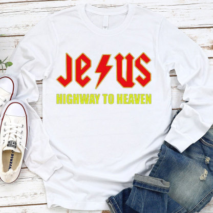 Jesus Highway To Heaven Long Sleeve T-Shirt