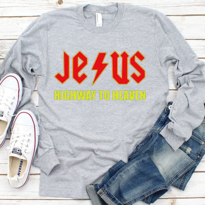 Jesus Highway To Heaven Long Sleeve T-Shirt