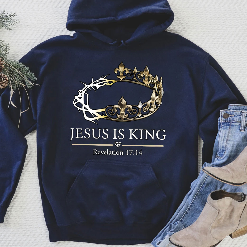 Jesus is king online blue hoodie