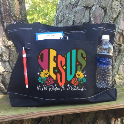 Jesus It's Not Religion It's a Relationship Tote Bag