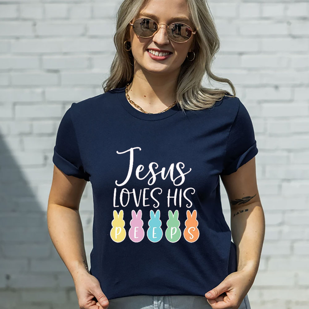 Jesus Loves His Peeps Kids Easter T Shirt Jesus Loves His Peeps Kids Easter T Shirt