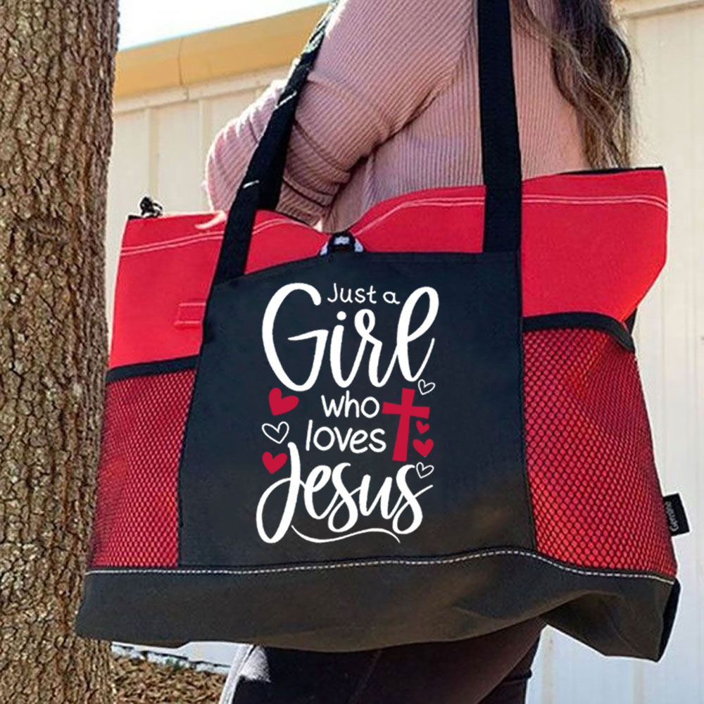 Just a Girl Who Loves Jesus Premium Tote Bag