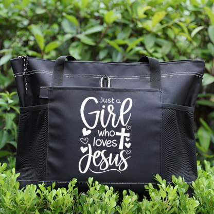 Just a Girl Who Loves Jesus Premium Tote Bag