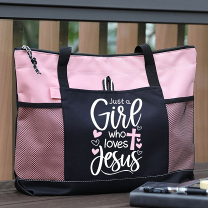 Just a Girl Who Loves Jesus Premium Tote Bag