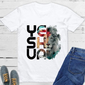 Image of Lion And Yeshua Christian T-Shirt