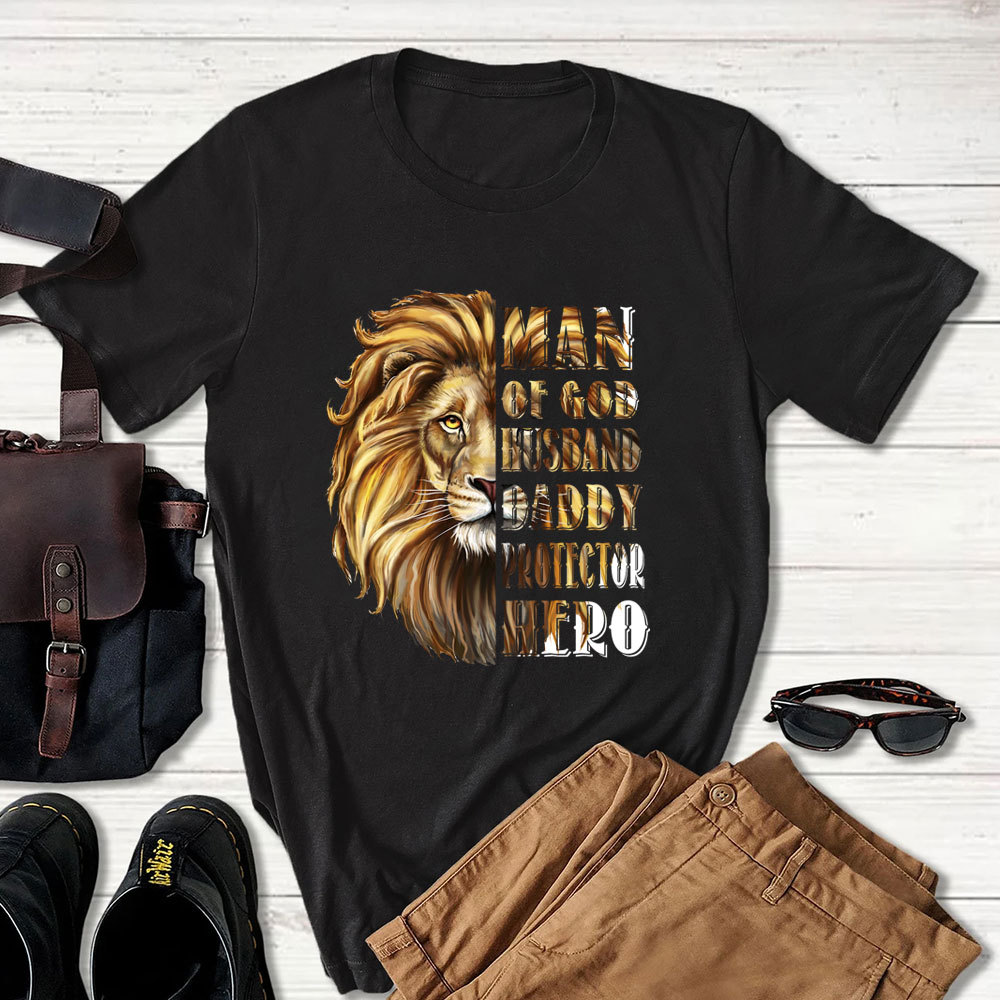 Man of God Husband Daddy Protector Hero T-Shirt