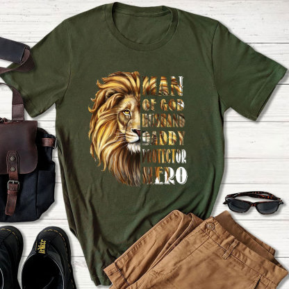 Man of God Husband Daddy Protector Hero T-Shirt