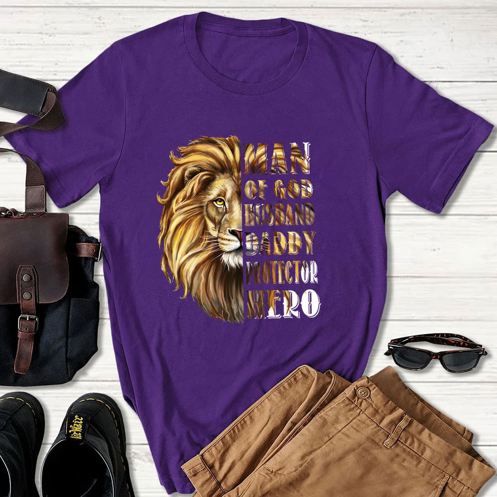 Man of God Husband Daddy Protector Hero T-Shirt
