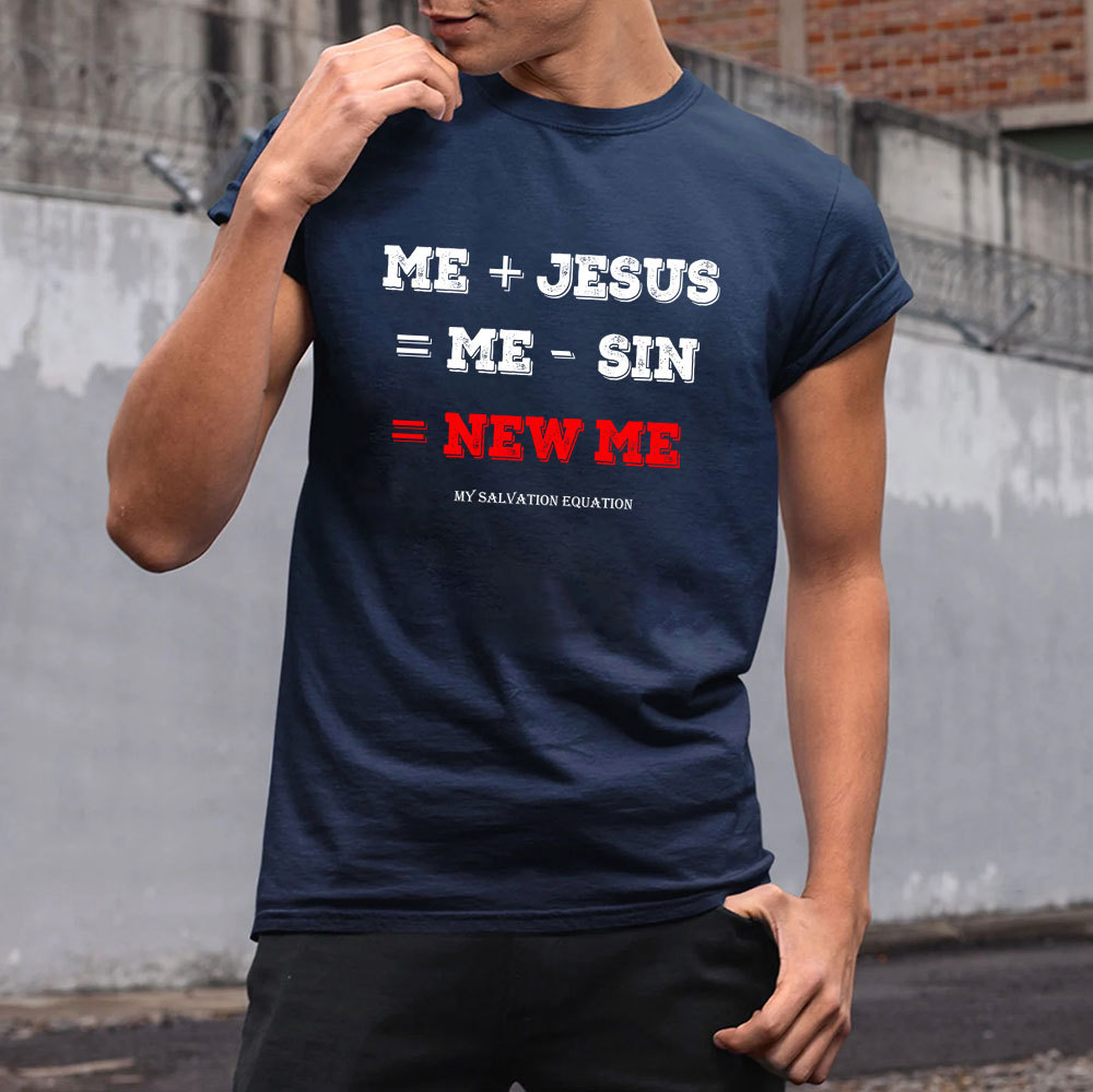 Me + Jesus = Me - Sin Christian Math Shirt