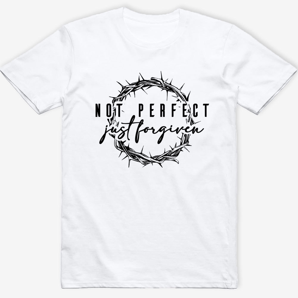 Women's Faith Not Perfect Just Forgiven Print Hoodie