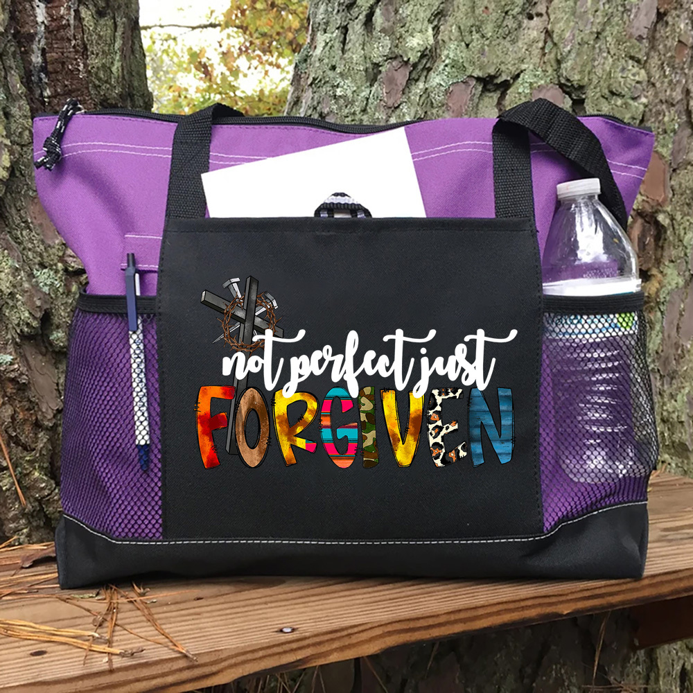 Not Perfect Just Forgiven Tote Bag