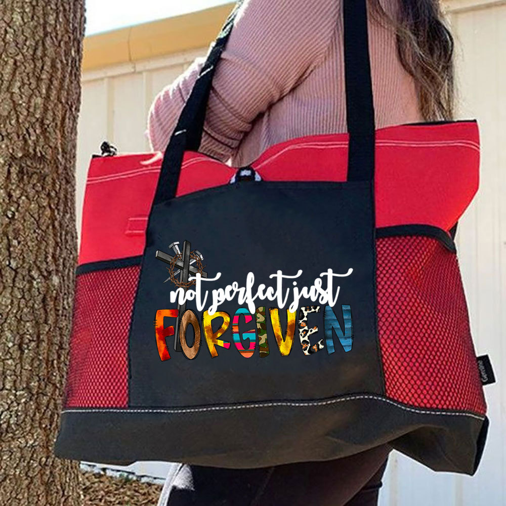 Not Perfect Just Forgiven Tote Bag