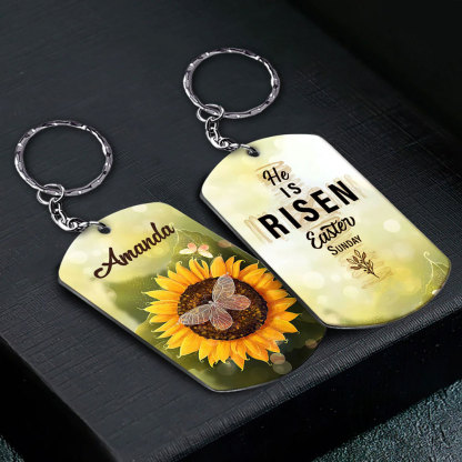 Personalized He Is Risen Aluminium Keychain