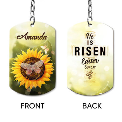 Personalized He Is Risen Aluminium Keychain
