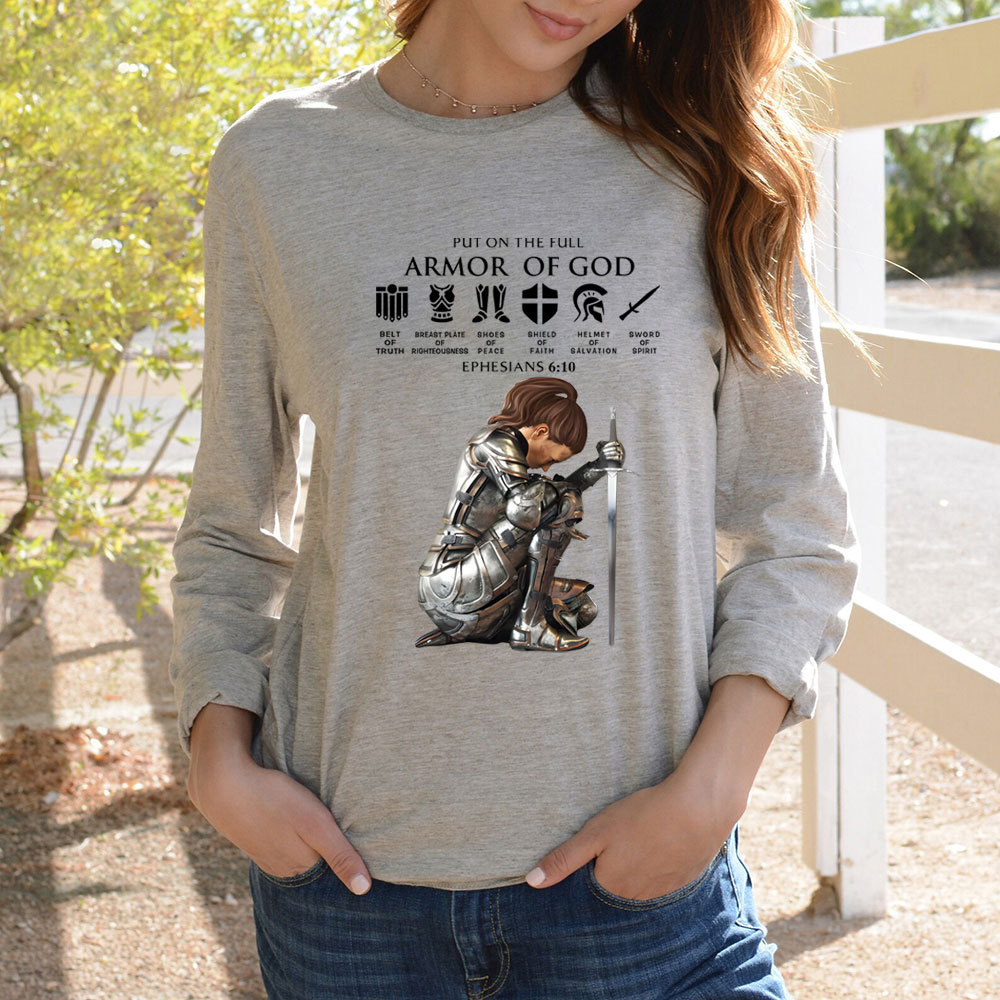 Personalized Name Put On The Full Armor Of God Long Sleeve T-Shirt