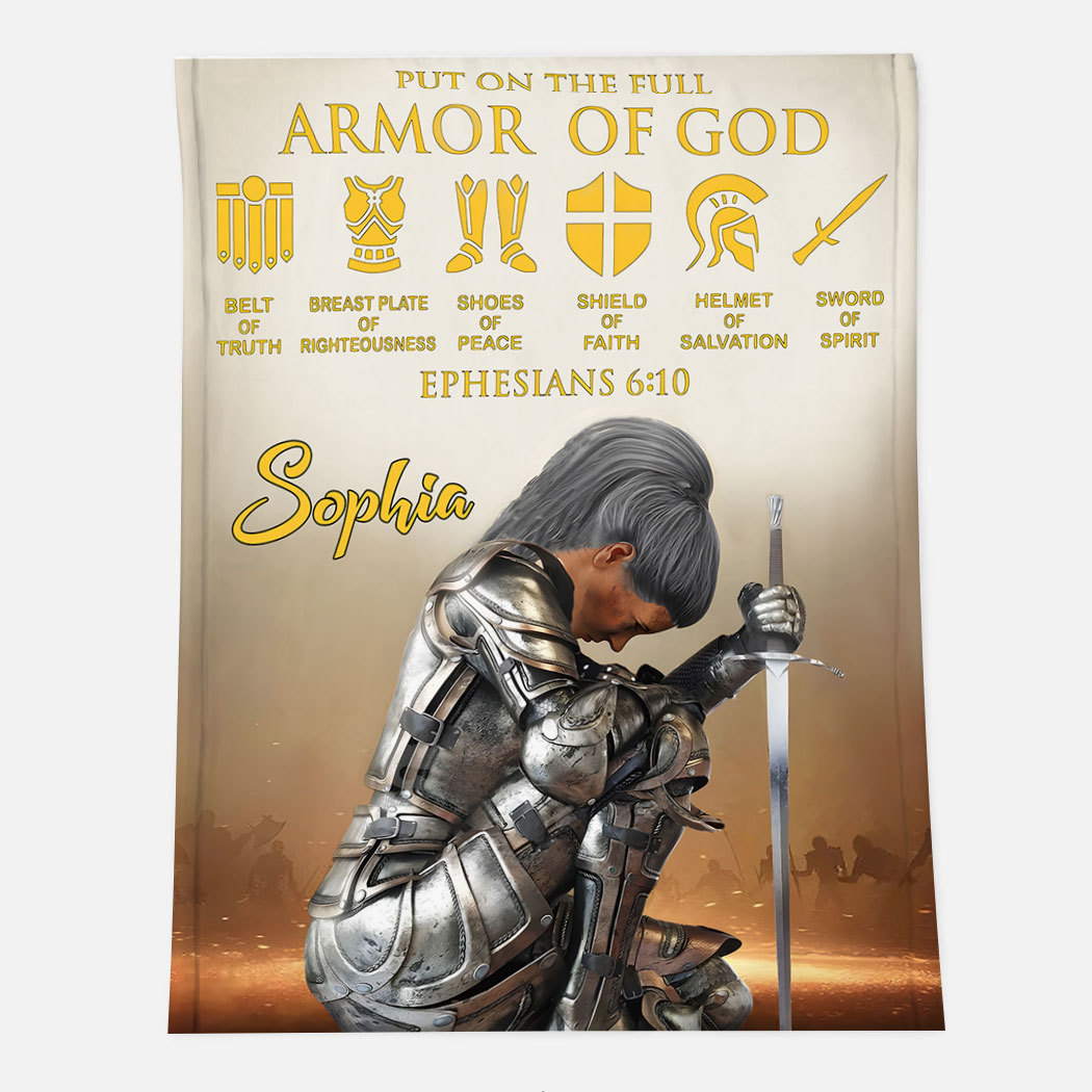 Personalized Put On The Full Armor Of God Blanket