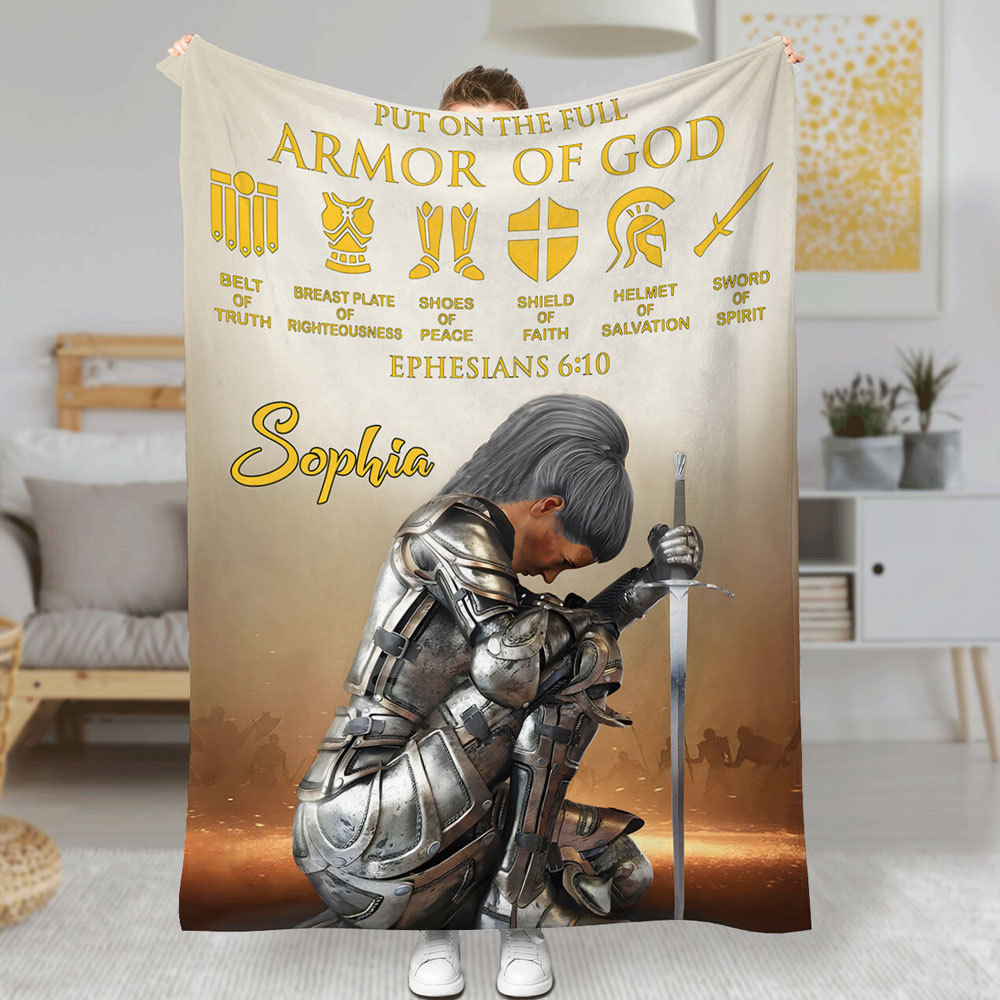 Personalized Put On The Full Armor Of God Blanket
