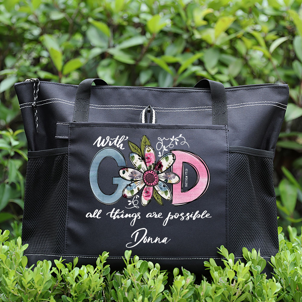 Personalized With God All Things Are Possible Premium Tote Bag