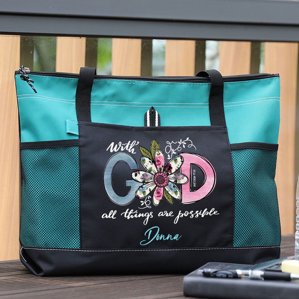 Personalized With God All Things Are Possible Premium Tote Bag