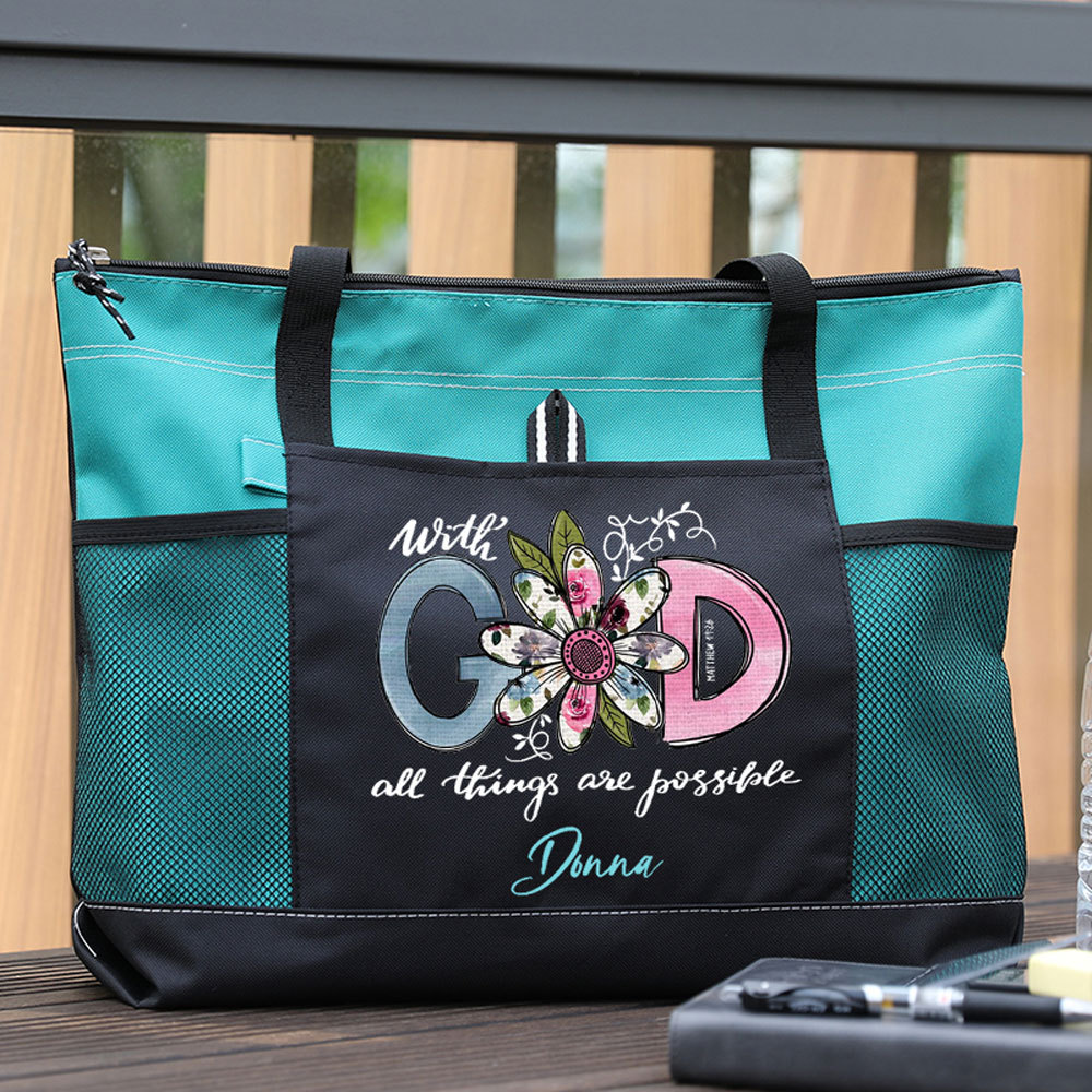 Personalized With God All Things Are Possible Premium Tote Bag