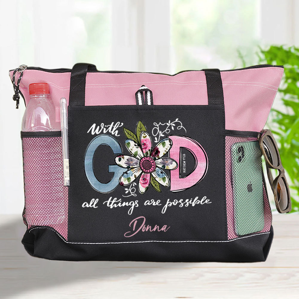 Personalized With God All Things Are Possible Premium Tote Bag