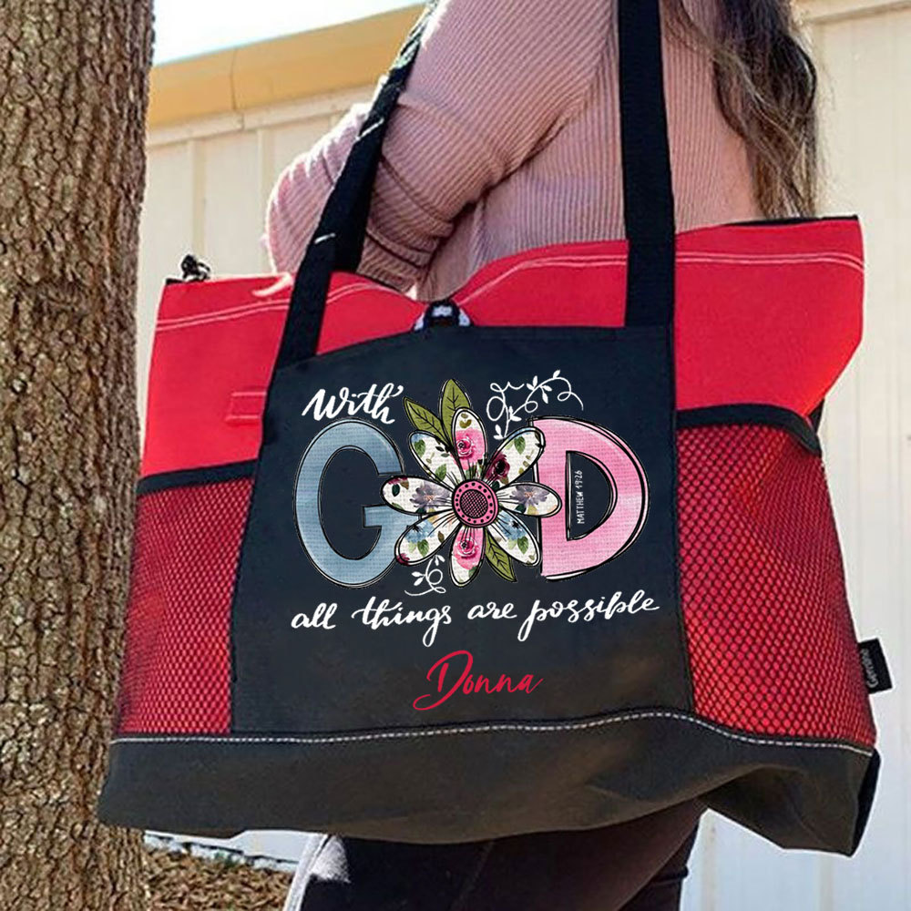 Personalized With God All Things Are Possible Premium Tote Bag