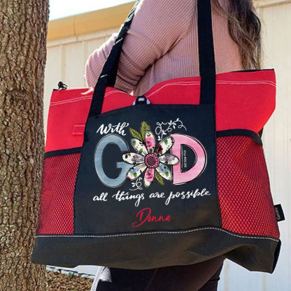 Personalized With God All Things Are Possible Premium Tote Bag