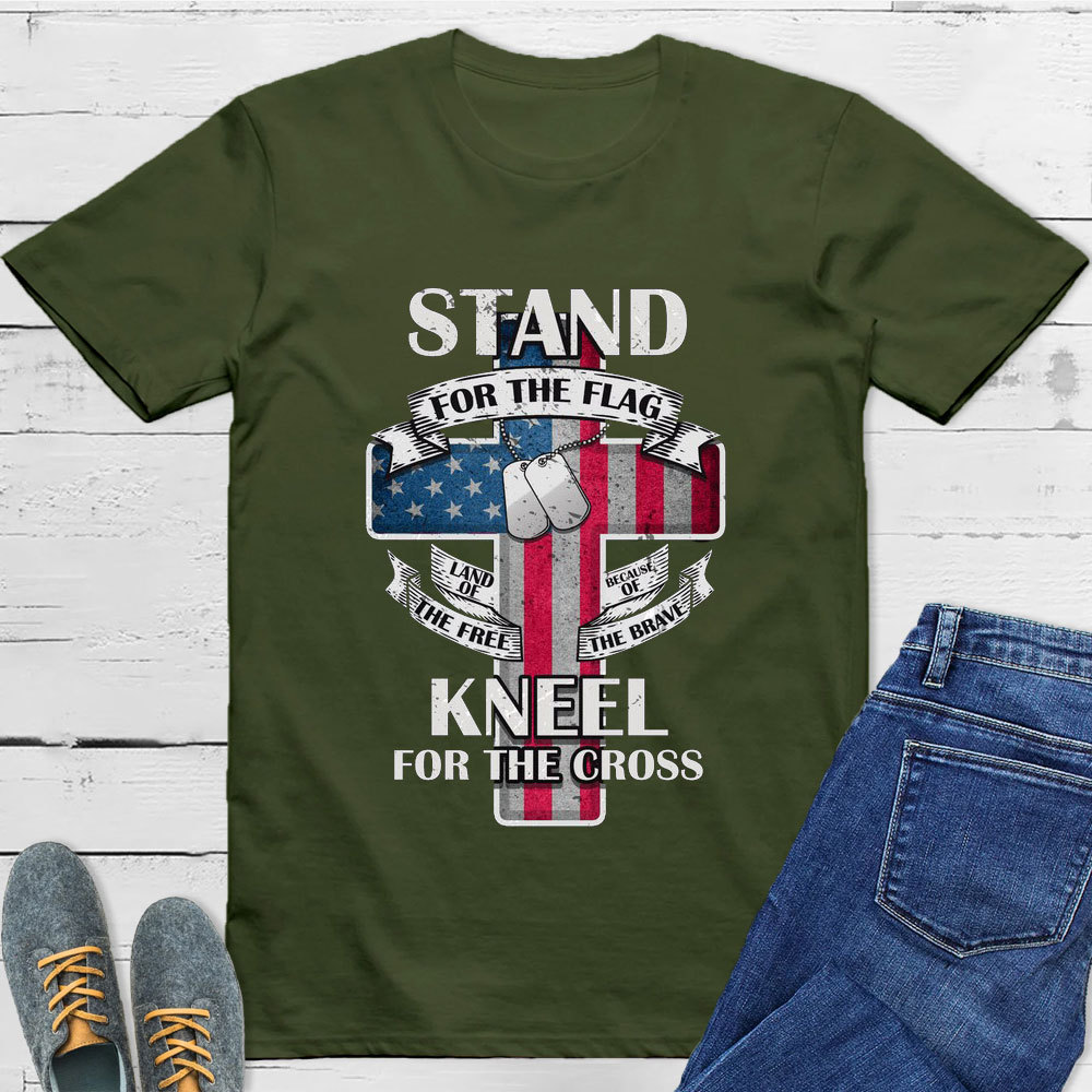 Stand For The Flag Kneel For The Cross Faith T-Shirt
