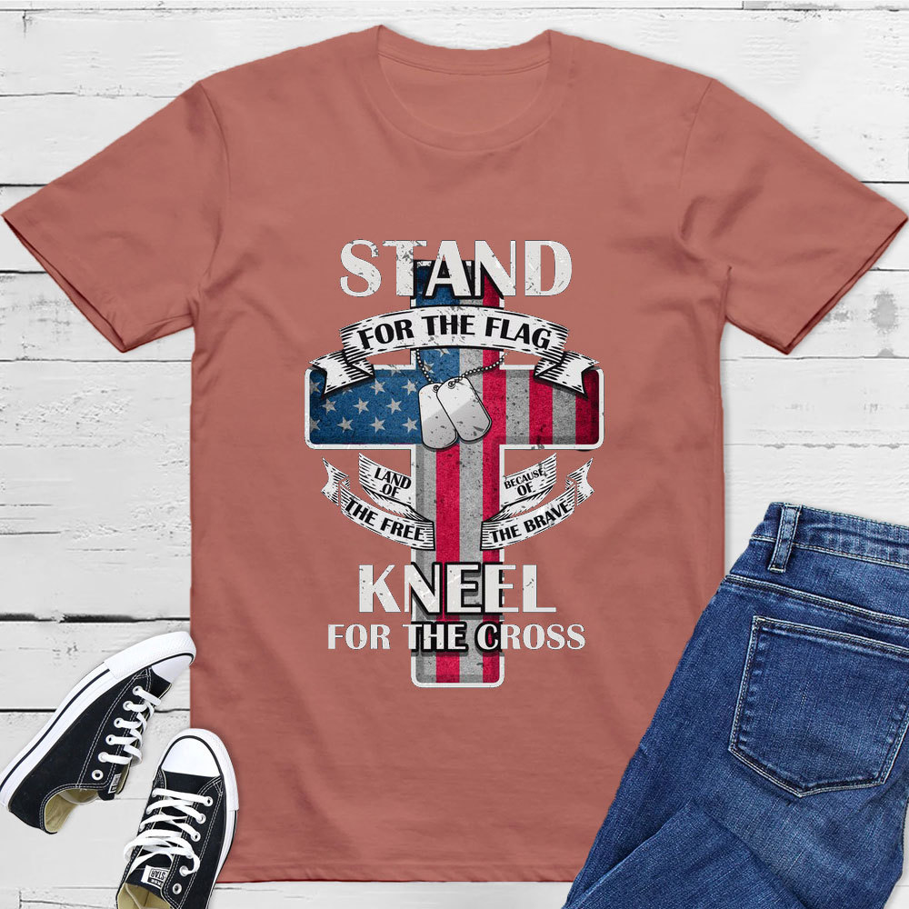 Stand For The Flag Kneel For The Cross Faith T-Shirt