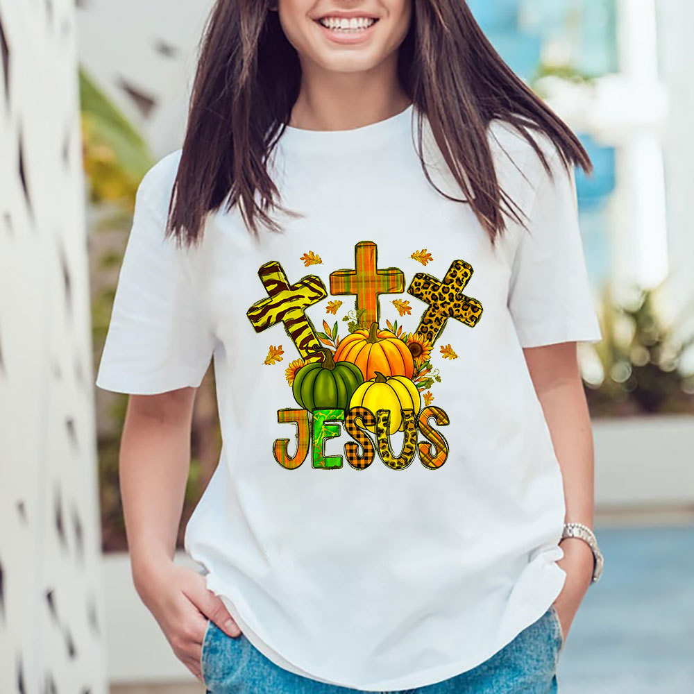 Sunflower And Leopard Cross Jesus T-Shirt