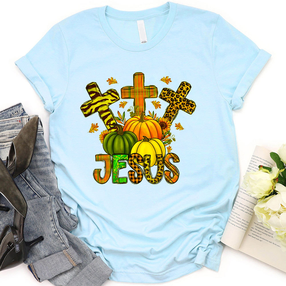 Sunflower And Leopard Cross Jesus T-Shirt