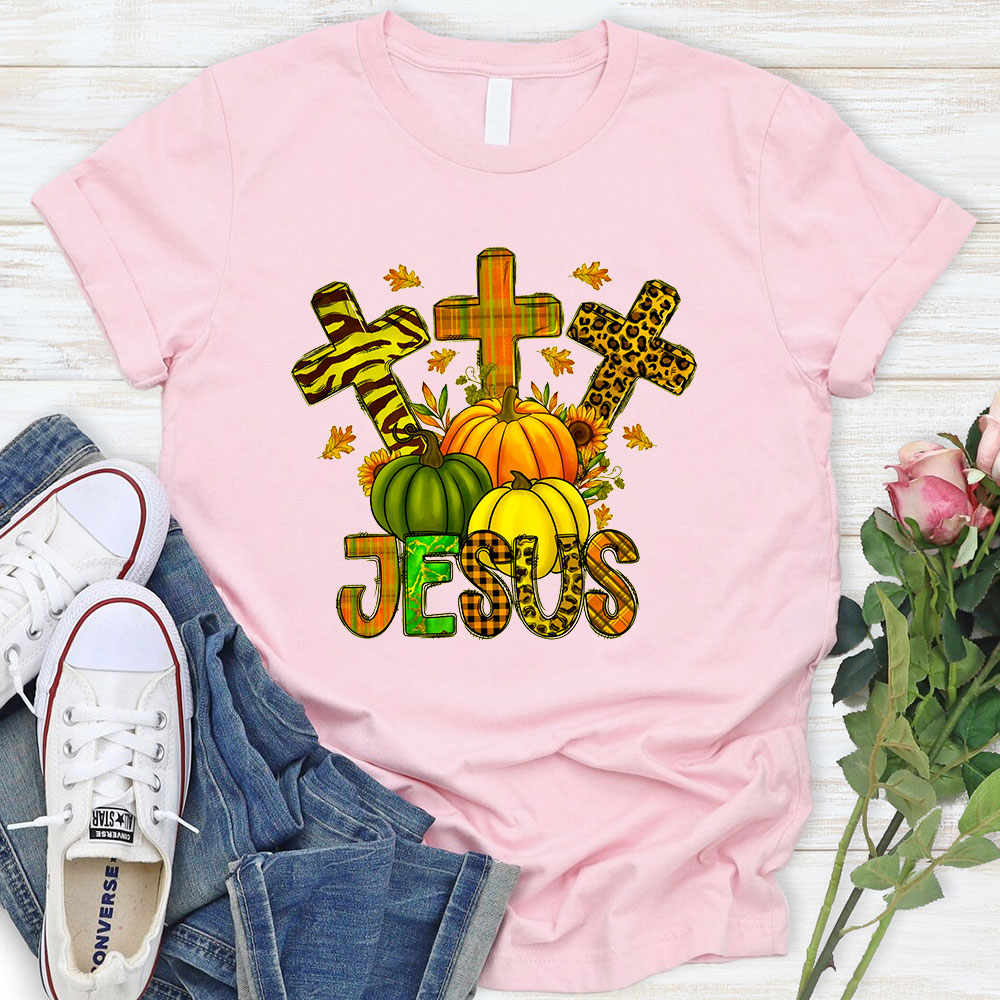 Sunflower And Leopard Cross Jesus T-Shirt