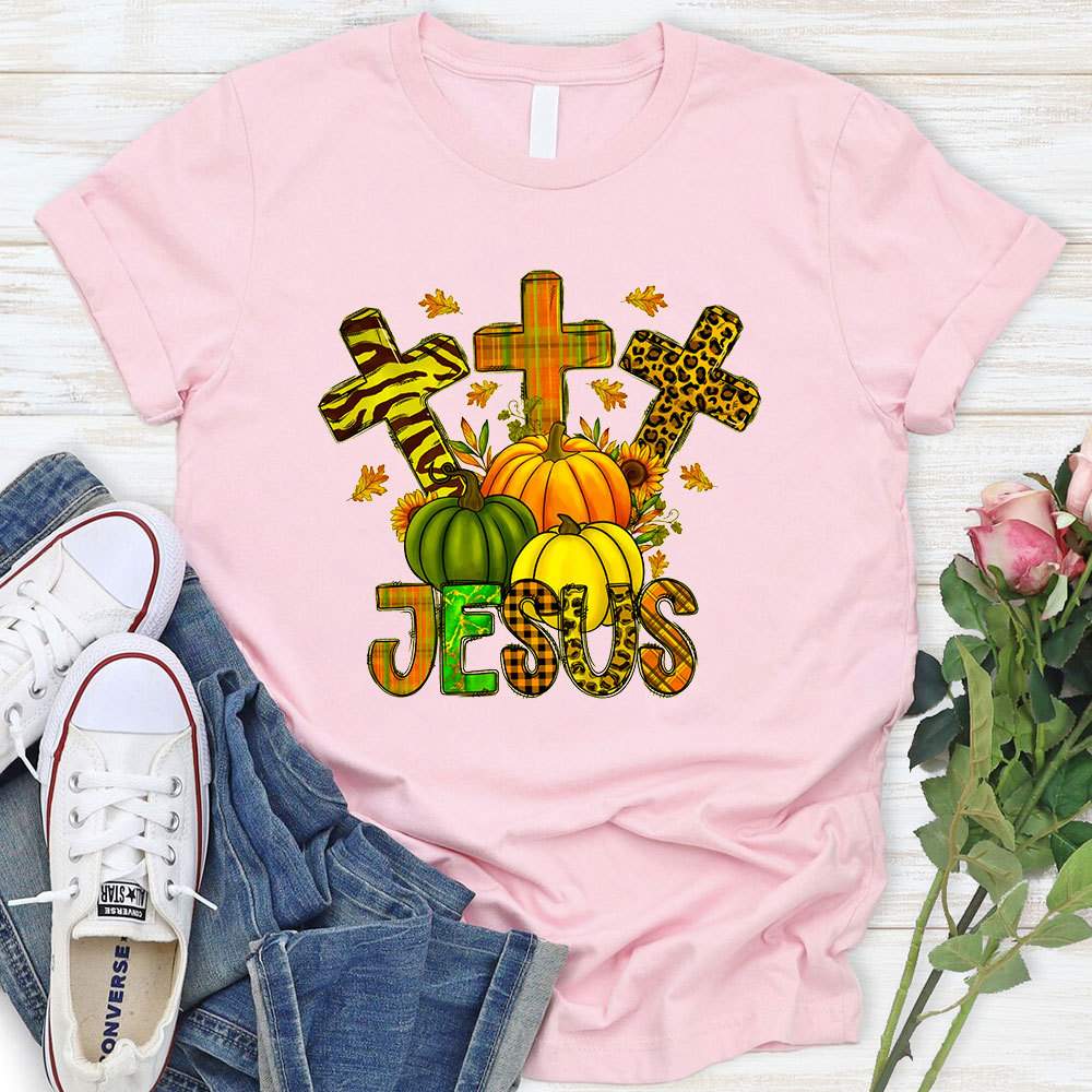 Sunflower And Leopard Cross Jesus T-Shirt