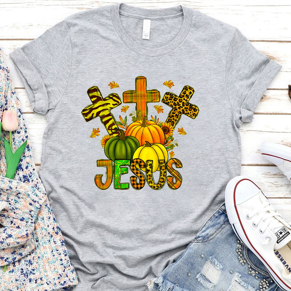 Sunflower And Leopard Cross Jesus T-Shirt
