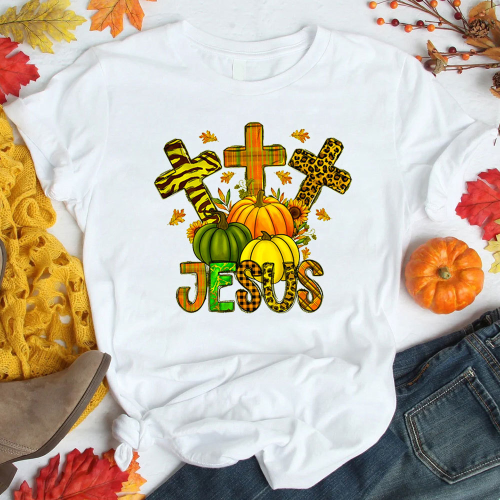 Sunflower And Leopard Cross Jesus T-Shirt